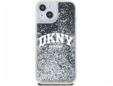 DKNY tekuté trblietavé veľké logo – púzdro na iPhone 15 Plus / 14 Plus (čierne)