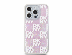 DKNY Liquid Glitter Multilogo – púzdro na iPhone 15 Pro (ružové)