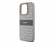 DKNY DKHCP14XPRTHSLE iPhone 14 Pro Max 6.7 béžové/béžové pevné púzdro Kožený mono pruh a kovové logo