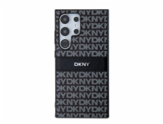 DKNY DKHCS24LPRTHSLK S24 Ultra S928 čierno/čierne pevné púzdro Kožený mono pruh a kovové logo