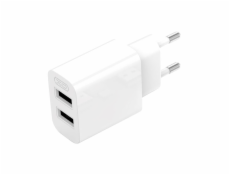 Nástenná nabíjačka XO L109 2x USB-A, kábel USB Type-C, 2,4 A (biela)