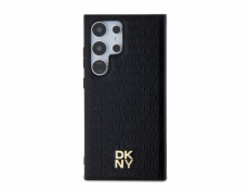 DKNY PU Leather Repeat Pattern Stack Logo Magsafe Zadný Kryt pre Samsung Galaxy S24 Ultra Black