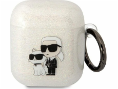 Karl Lagerfeld Karl Lagerfeld KLA2HNKCTGT kryt Airpods 1/2 průhledný Glitr Karl&Choupette