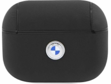 Pouzdro BMW BMAP2SSLBK Apple AirPods Pro 2 černo/černé Logo Geniune Leather Silver