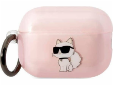 Karl Lagerfeld pouzdro KLAP2HNCHTCP Apple AirPods Pro 2 růžové/růžové Ikonik Choupette