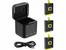 Tříkanálový nabíjecí box Telesin pro baterie GoPro Hero 9 / Hero 10 + 3 (GP-BNC-902-B)