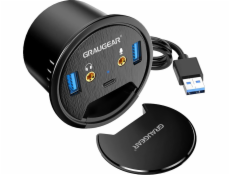 Graugear USB HUB GRAUGEAR USB 3.0 Tisch Hub se zvukem a mikrofonem