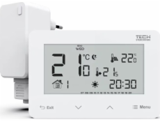 Tech ST-293z v2 bezdrátový ovladač, bílý, dvoustavový pokojový ovladač (skleněný přední panel)