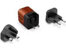 Nabíječka Energizer Ultimate - Multiplug EU / UK / US GaN 20W PD nástěnná nabíječka (walnut burl)