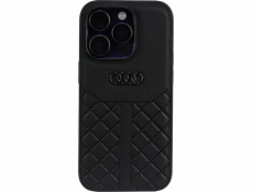 Originální kožený kryt Audi na iPhone 14 Pro 6.1 černo/černý AU-TPUPCIP14P-Q8/D1-BK