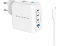 Conceptronická nabíječka CONCEPTRONIC Ladegerät 4Port 100W, 3xUSB-C, 1xUSB-A 1,5m ws