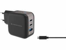 Conceptronická nabíječka CONCEPTRONIC Ladegerät 3Port 67W, 2xUSB-C, 1xUSB-A 1,5m sw