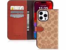 Coach  Folio Signature C Case – 2 v 1 iPhone 15 Pro Max Flip Case (Tan)