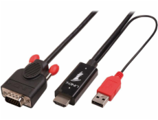 Lindy HDMI kabel – D-Sub (VGA) + USB-A 3m černý (41457)