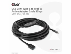 BAZAR - Club3D Kabel USB-C na USB-A, Aktivní adaptér/kabel, 5 Gbps (M/F), 10m - Rozbaleno (Komplet)