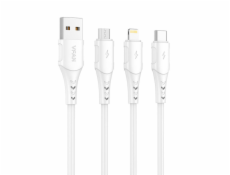 Kábel USB-Lightning VFAN Colorful X12, 3A, 1m (biely)