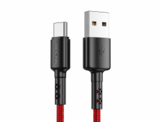 Kábel USB na USB-C VFAN X02, 3A, 1,8 m (červený)