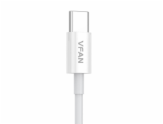 Kábel USB na USB-C VFAN X03, 3A, 1 m (biely)