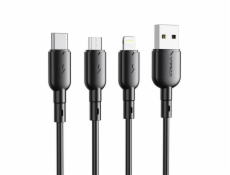 Kábel USB na USB-C VFAN Colorful X11, 3A, 1m (čierny)