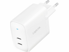 LogiLink nabíječka Logilink Steckdosenadaptér, 2x USB-C, GaN, 40W