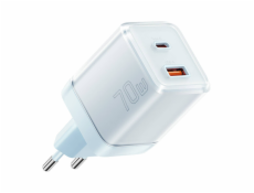 Wall charger Yueqi 70W GaN USB-C + USB-A (blue)