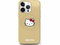 Sourcing Hello Kitty HKHMP15SPGHCKD iPhone 15 / 14 / 13 6.1 zlato/zlaté pevné pouzdro Leather Kitty Head MagSafe