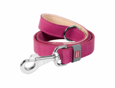 WAUDOG natural leather dog leash 25 mm wide, 122 cm long pink