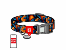 Waudog  Oranges  nylon dog collar with QR code, size M