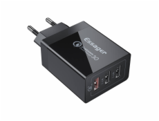 Wall charger Essager ECTQC3-FBB01 3xUSB 30W (black)