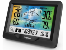 Bezdrátová meteostanice GreenBlue, barevná, s DCF, fázemi měsíce, barometrem, kalendářem, napájecí zdroj, GB540N