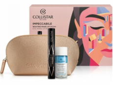 COLLISTAR SET (RIASENKA IMPECCABLE ULTRA BLACK RIASENKA + DVOJFÁZOVÝ ROZTOK NA ODSTRÁNENIE LÍČENIA 35 ML + Vrecko)