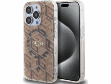 Guess  GUHMP15LHGCUSTGW iPhone 15 Pro 6.1 hnědé/hnědé pevné pouzdro IML GCube MagSafe