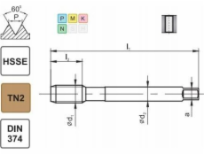 Flatar Threadder M20X1.5 DIN-374B (6H) HSSE Tin 800X