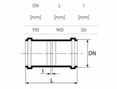 Vnitřní kanalizační dvojspojka HTplus, O 110 mm