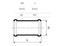 Vnitřní kanalizační opravná spojka HTplus, O 40 mm