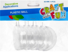 Craft with Fun ORNAMENT BN PLAST BALL 6CM 4KS CF PBH 12/96