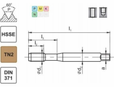 Fanar THREAD M 8 DIN-371C (6H) HSSE TN 800X