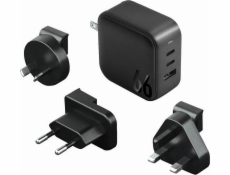 Nabíječka Energea Nabíjení ENERGEA. síť. 1xUSB+2xUSB-C PD-PPS-QC 3.0 66W 2C1A černá/černá US+EU Travelite GAN66