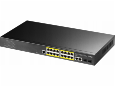 Cudy GS2018PS2 Řízený L2 Gigabit Ethernet (10/100/1000) Podpora napájení po Ethernetu (PoE) 1U Černá