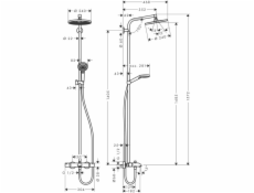 Hansgrohe Crometta S sprchový set s dešťovou sprchou a termostatickou baterií, chrom (27320000)