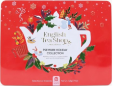 English Tea Sho Sada čajů Premium Holiday Collection v ozdobné červené BIO dóze, 44g