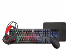 VARR GAMING SET 4V1 / GAMING SET 02 MYŠ NÁHLAVNÍ SOUPRAVA NÁHLAVNÍ SOUPRAVY LED KLÁVESNICE [45547]