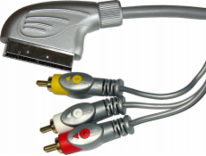 Scart - RCA (Cinch) kabel x3 1,5 m stříbrný (KPO3418-1,5)