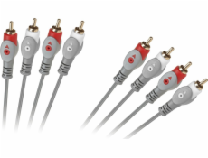 RCA (Cinch) x4 - RCA (Cinch) x4 kabel 1,8 m šedý (KPO3408-1,8)