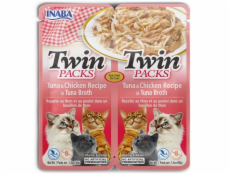 INABA CAT Twin tuňák s kuřecím v bujónu – pochoutka pro kočky – 2x40g