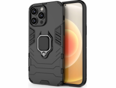 Pouzdro Hurtel Ring Armor pro iPhone 14 Pro pancéřový kryt magnetický držák kroužku černý