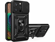 Pouzdro Hurtel Hybrid Armor Camshield iPhone 14 Pro pancéřový kryt s krytem fotoaparátu černý