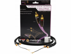 Gramofon Melodika  MDPHD30 Purple Rain Black Edition 2xRCA PHONO kabel pro gramofon s uzemňovacím vodičem - 3m