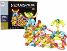 Magnetické bloky LeanToys se 128 prvky se svítícími kuličkami