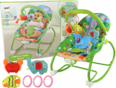 Lean Sport Cradle Rocker Seat Chair 2v1 Green Fish Elephant Sounds Vibration